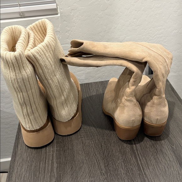2 pairs of  beige Boots No Boundary both size 8 - Picture 4 of 7